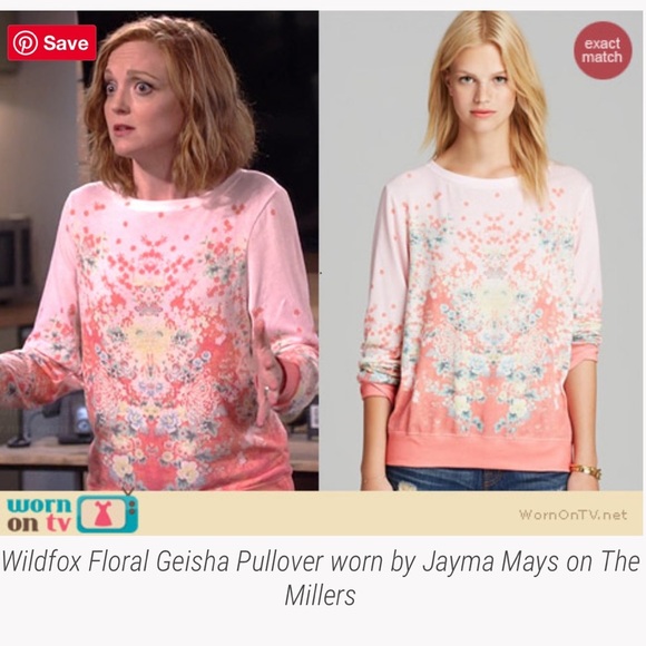 Wildfox Floral Geisha Jumper multicolor pink coral floral pullover sweater - Picture 11 of 12